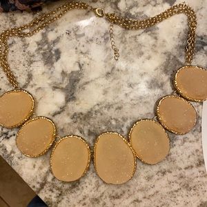 Neutral stone statement necklace